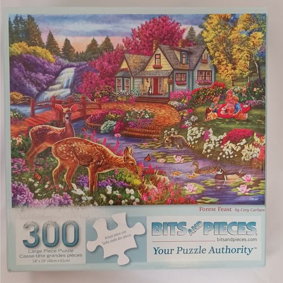 Bits and Pieces "Forest Feast" 300 Piece Puzzle - Picture 1 of 2